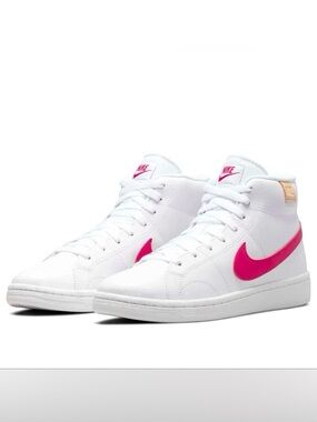 Nike Court Royale  2 Mid 'White Rush Pink Women’s High-Top Sneakers (Size 8)